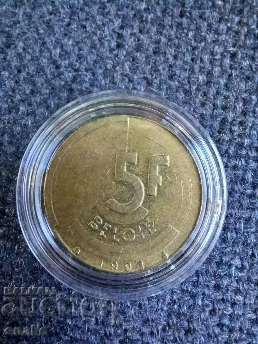 Белгия 5 франка 1994г.