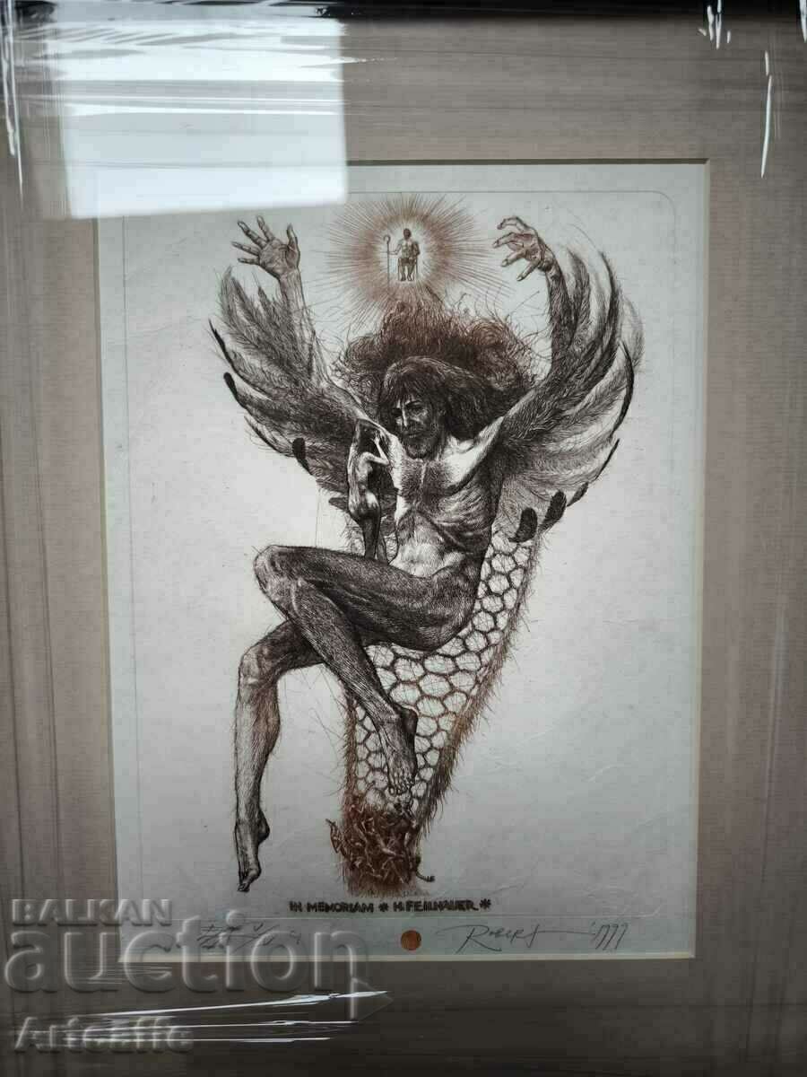 Robert Baramov-original graphic with new frame with price 220.00 BGN | € 112.48 Robert Baramov-original graphic with new frame with price 220.00 BGN | € 112.48