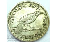 6 pence 1943 New Zealand