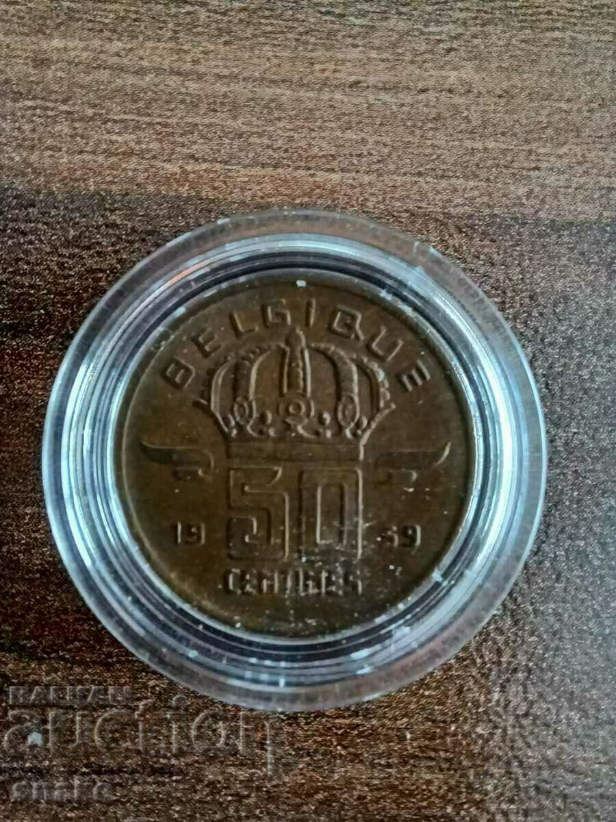 Belgia 50 de cenți 1959