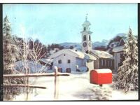 Stereo 3D postcard Winter Church Landscape 1977 from Japan