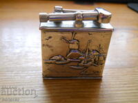 antique silver petrol lighter - Holland