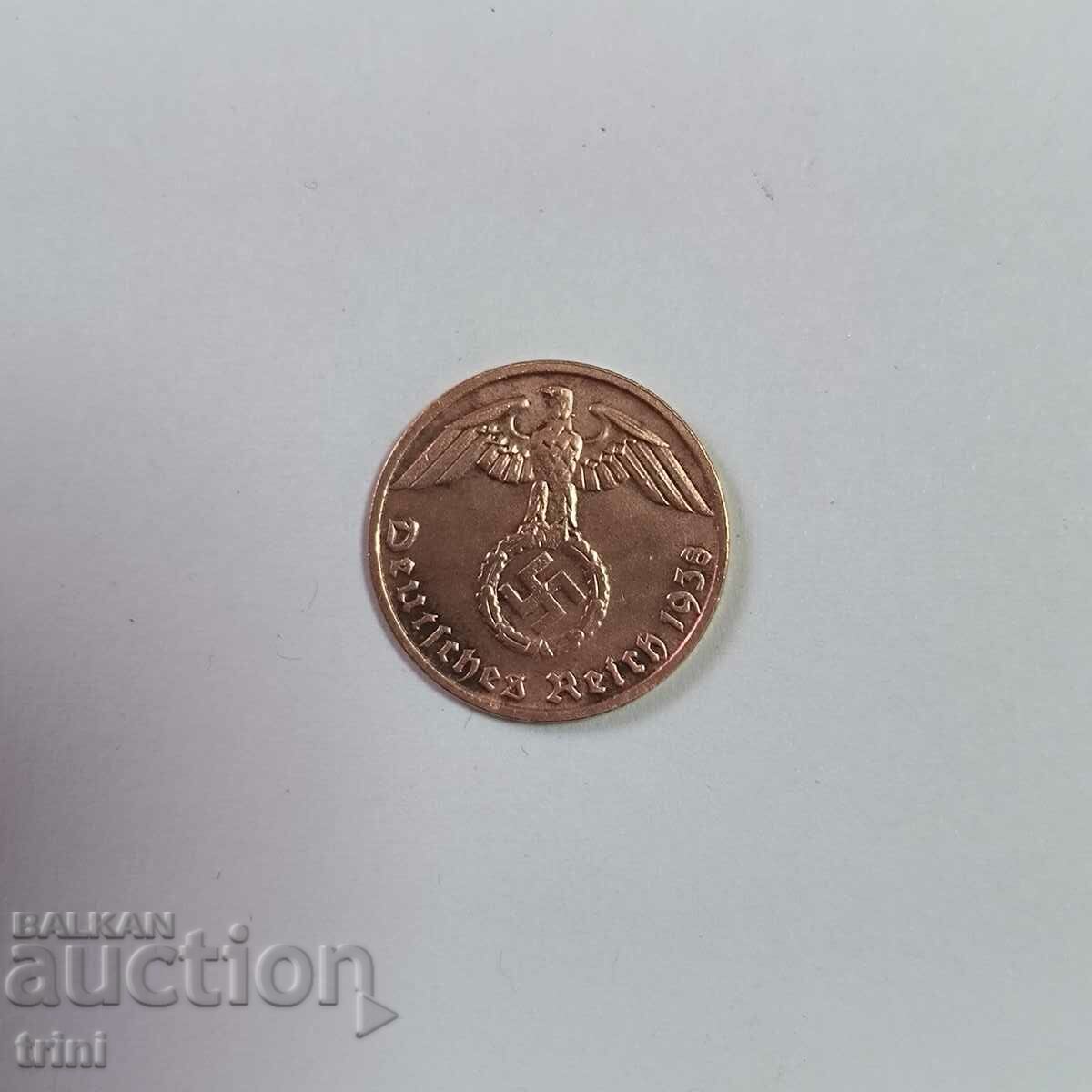 Γερμανία Ράιχ 1 pfennig 1938 έτος 'D' - Μόναχο