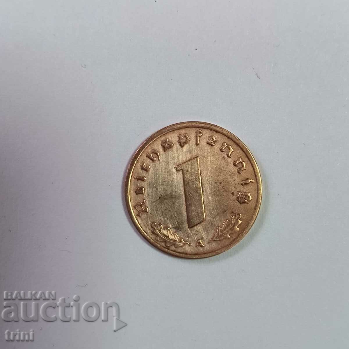 Germany Reich 1 pfennig 1938 year 'A' - Berlin with price 3.00 BGN | € 1.53 Germany Reich 1 pfennig 1938 year 'A' - Berlin with price 3.00 BGN | € 1.53