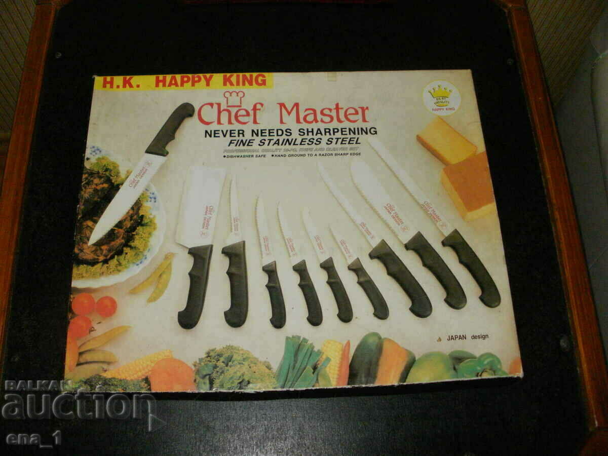 Комплект от 10 професионални японски ножове Chef Master