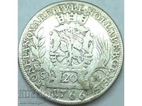 20 Kreuzer 1766 Nuremberg - Free City Germany silver rare