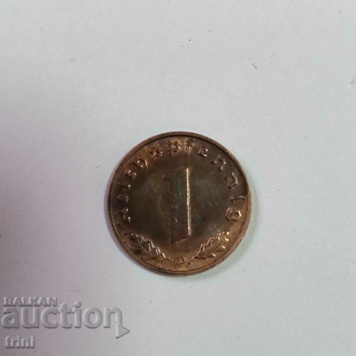 Germany Reich 1 pfennig 1938 year "D" - Munich with price 5.00 BGN | € 2.56 Germany Reich 1 pfennig 1938 year "D" - Munich with price 5.00 BGN | € 2.56