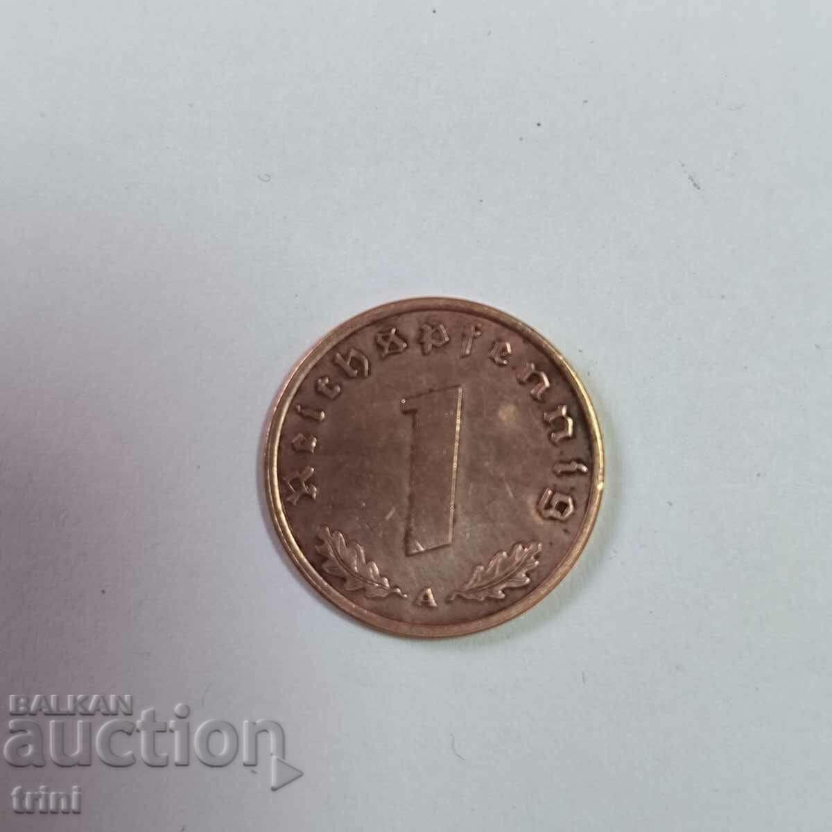 Germany Reich 1 pfennig 1939 year 'A' - Berlin with price 4.00 BGN | € 2.05