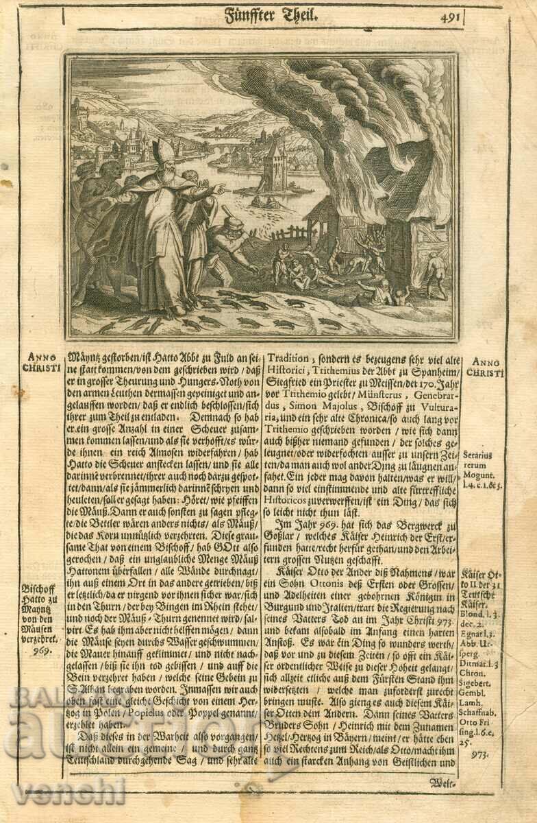 1630 - GRAVURA - CRONICA ISTORICA - ORIGINAL cu preț € 29.99 | 58.66 BGN