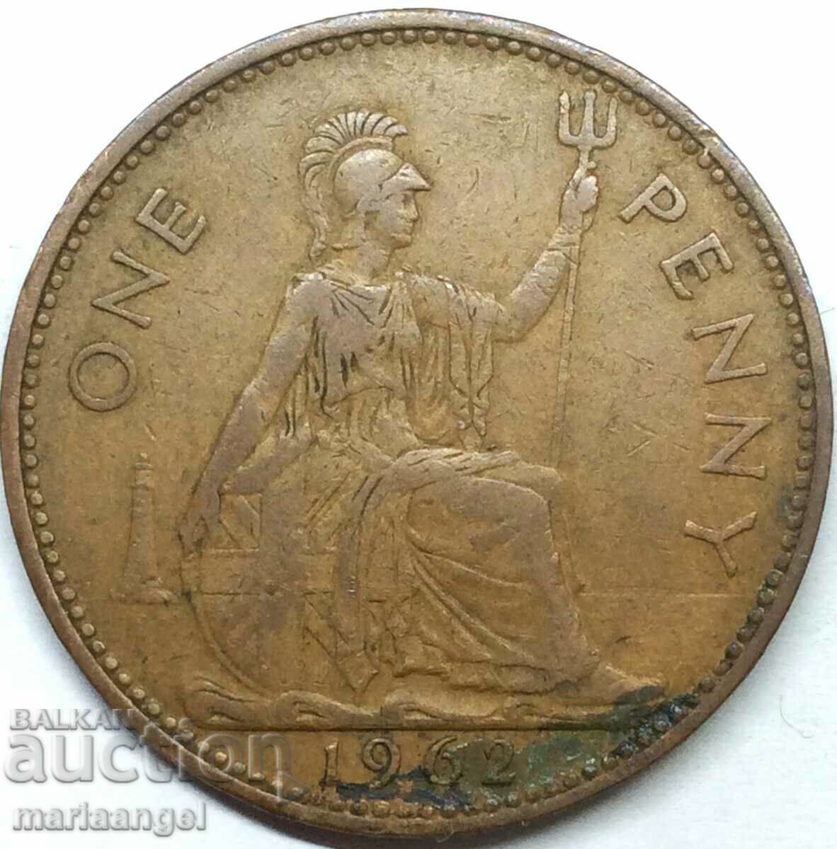 Μεγάλη Βρετανία 1 Penny 1962 30mm Χάλκινο 2