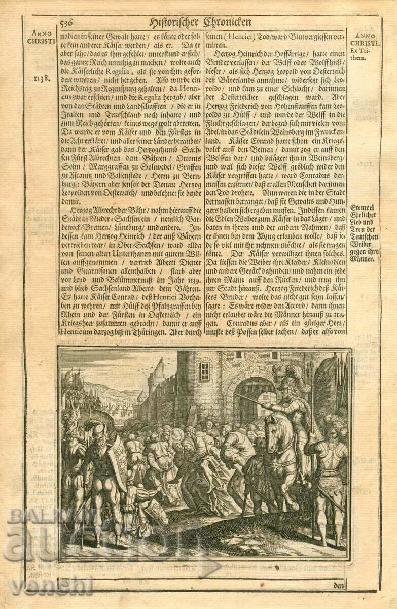 1630 - ENGRAVING - HISTORICAL CHRONICLE - ORIGINAL with price 49.99 BGN | € 25.56