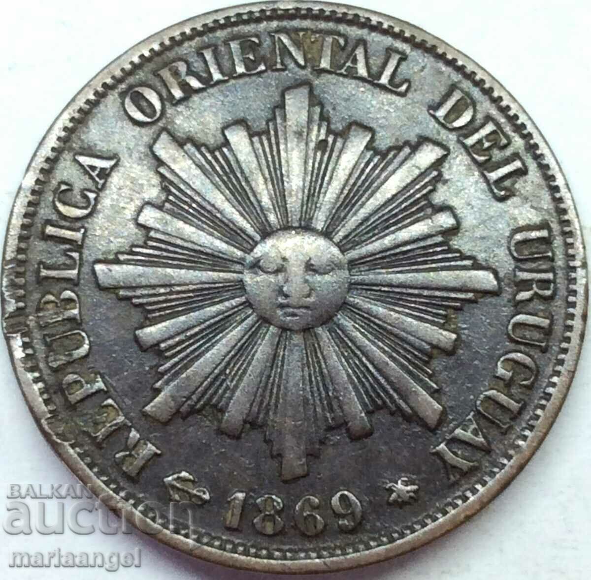 1 centesimo 1869 Uruguay mint Paris