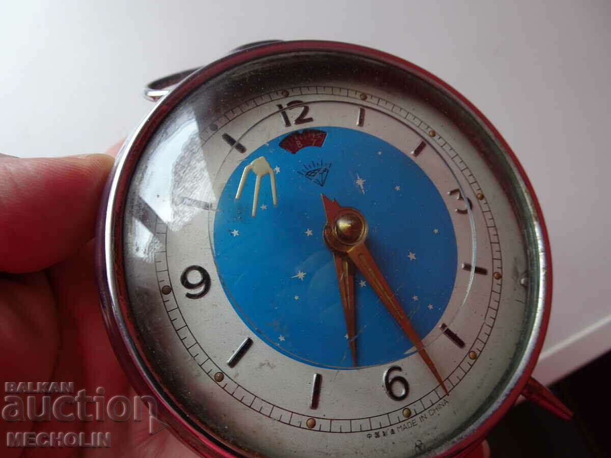 COLLECTIBLE CHINESE ALARM CLOCK 1970 WITH ROCKET 1 - 6 COLLECTIBLE CHINESE ALARM CLOCK 1970 WITH ROCKET 1 - 6