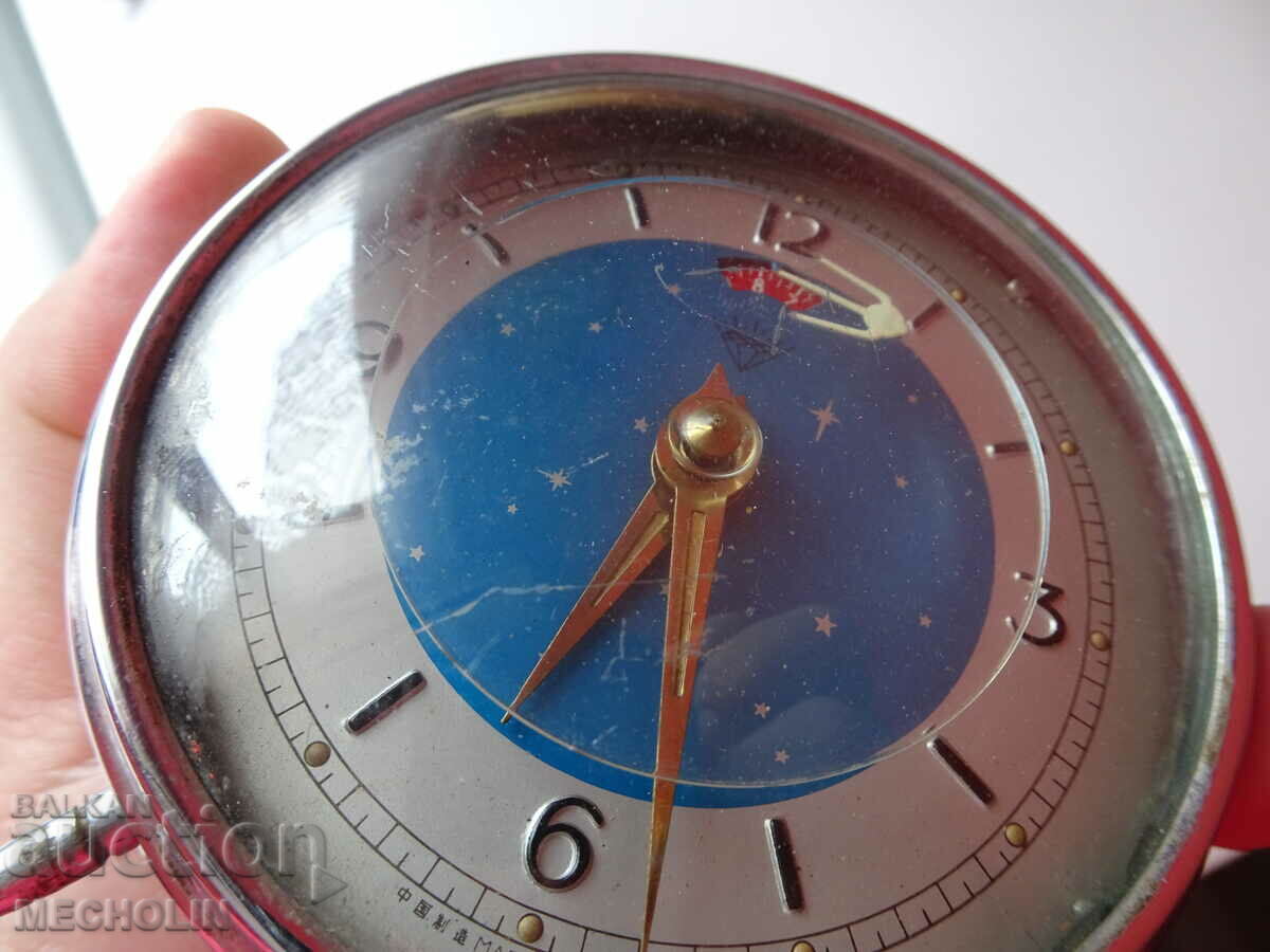 COLLECTIBLE CHINESE ALARM CLOCK 1970 WITH ROCKET 1 - 7 COLLECTIBLE CHINESE ALARM CLOCK 1970 WITH ROCKET 1 - 7