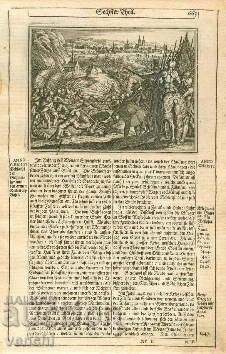 1630 - ENGRAVING - HISTORICAL CHRONICLE - ORIGINAL with price 59.99 BGN | € 30.67