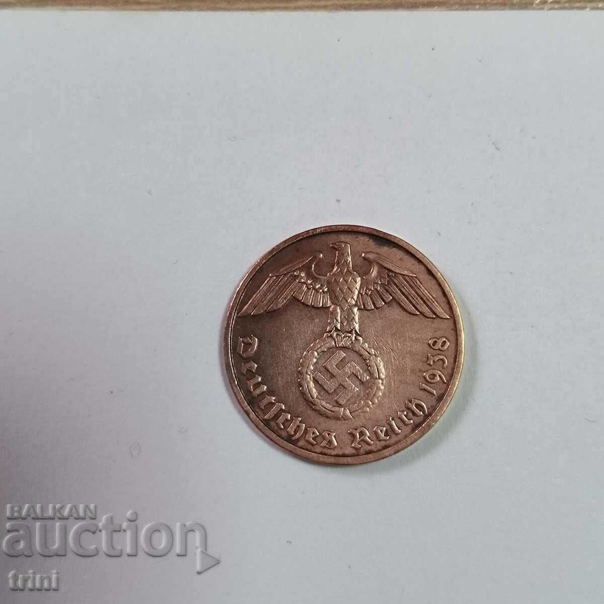 Γερμανία Ράιχ 2 Pfennig 1938 'D' - Μόναχο