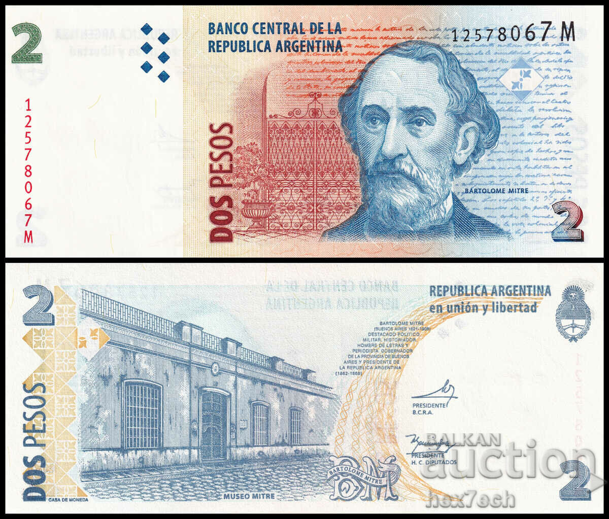 ❤️ ⭐ Argentina 2002 2 pesos UNC new ⭐ ❤️