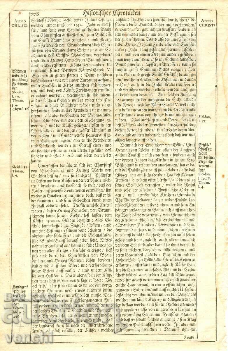 Auction 1630 - ENGRAVING - HISTORICAL CHRONICLE - ORIGINAL Auction 1630 - ENGRAVING - HISTORICAL CHRONICLE - ORIGINAL