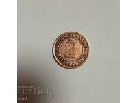 Germany 2 renten pfennig 1924 year 'D' - Munich