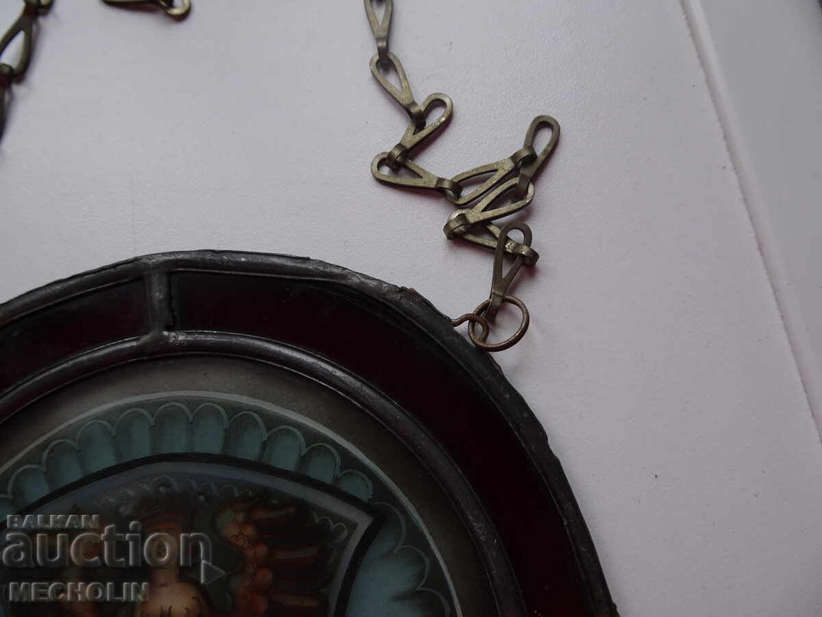 OLD ANTIQUE METAL AND STAINED GLASS COAT OF COAT 2 - 5 OLD ANTIQUE METAL AND STAINED GLASS COAT OF COAT 2 - 5