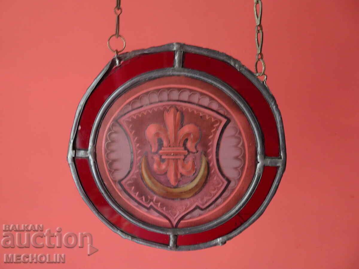 OLD ANTIQUE METAL AND STAINED GLASS COAT OF COAT 2 - 6 OLD ANTIQUE METAL AND STAINED GLASS COAT OF COAT 2 - 6