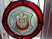 OLD ANTIQUE METAL AND STAINED GLASS COAT OF COAT 2