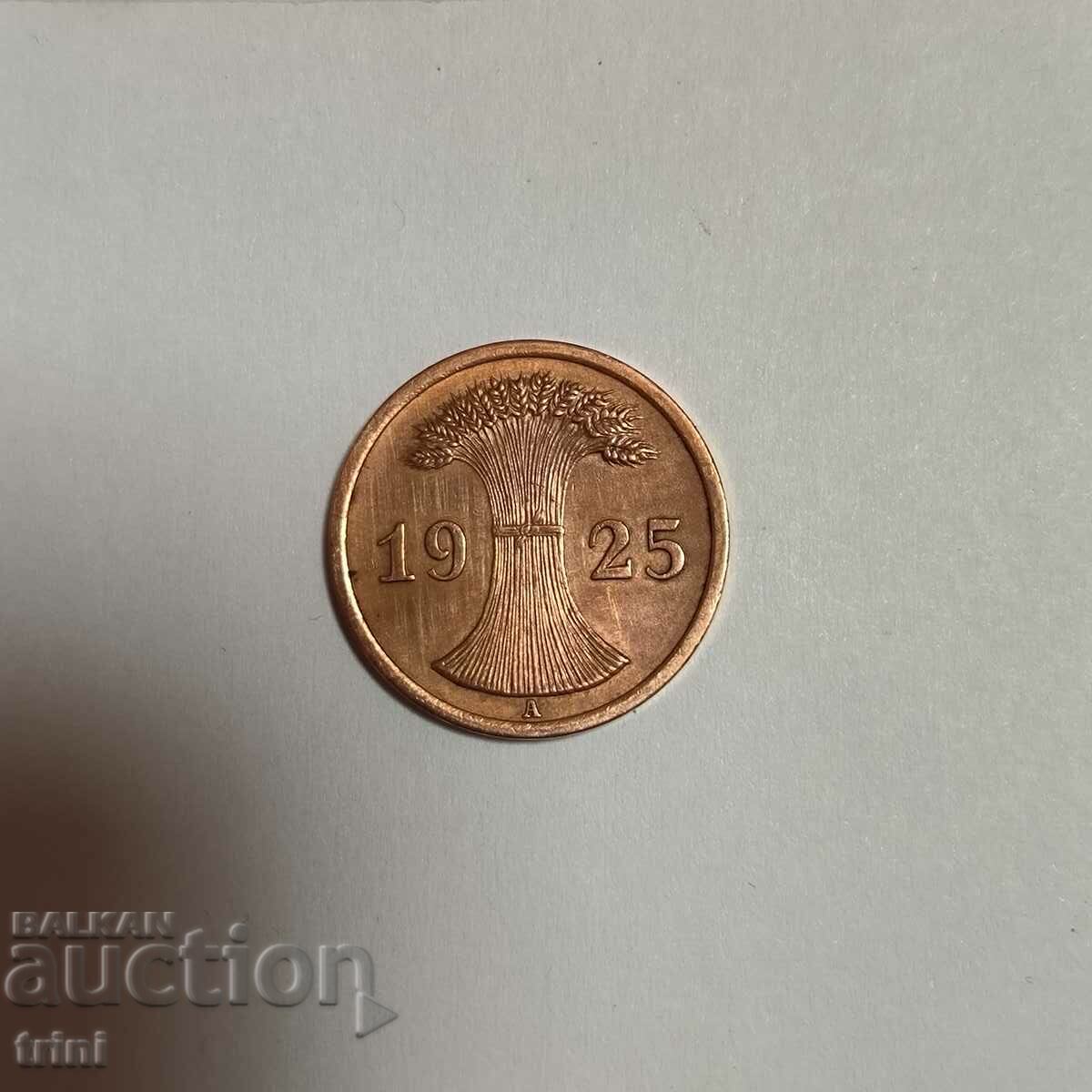 Germany 2 reich pfennig 1925 year 'A' - Berlin with price 2.00 BGN | € 1.02 Germany 2 reich pfennig 1925 year 'A' - Berlin with price 2.00 BGN | € 1.02