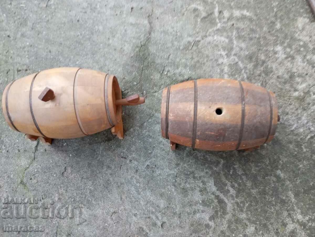 Old small wooden barrels
