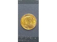 Златна монета Франция Наполеон 1862г
