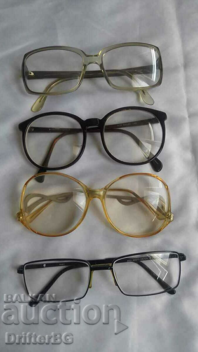Diopter glasses, 4 pieces, frames
