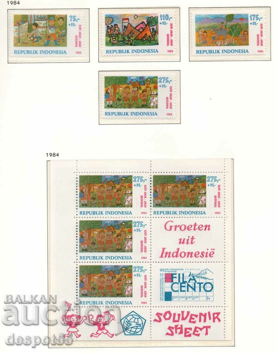 1984. Indonezia. Ziua Copilului + Bloc.