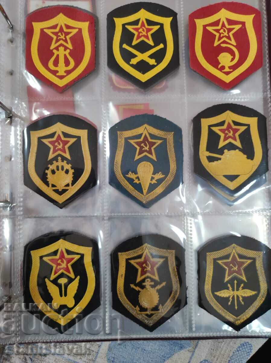 Collection of emblems of the army of the USSR