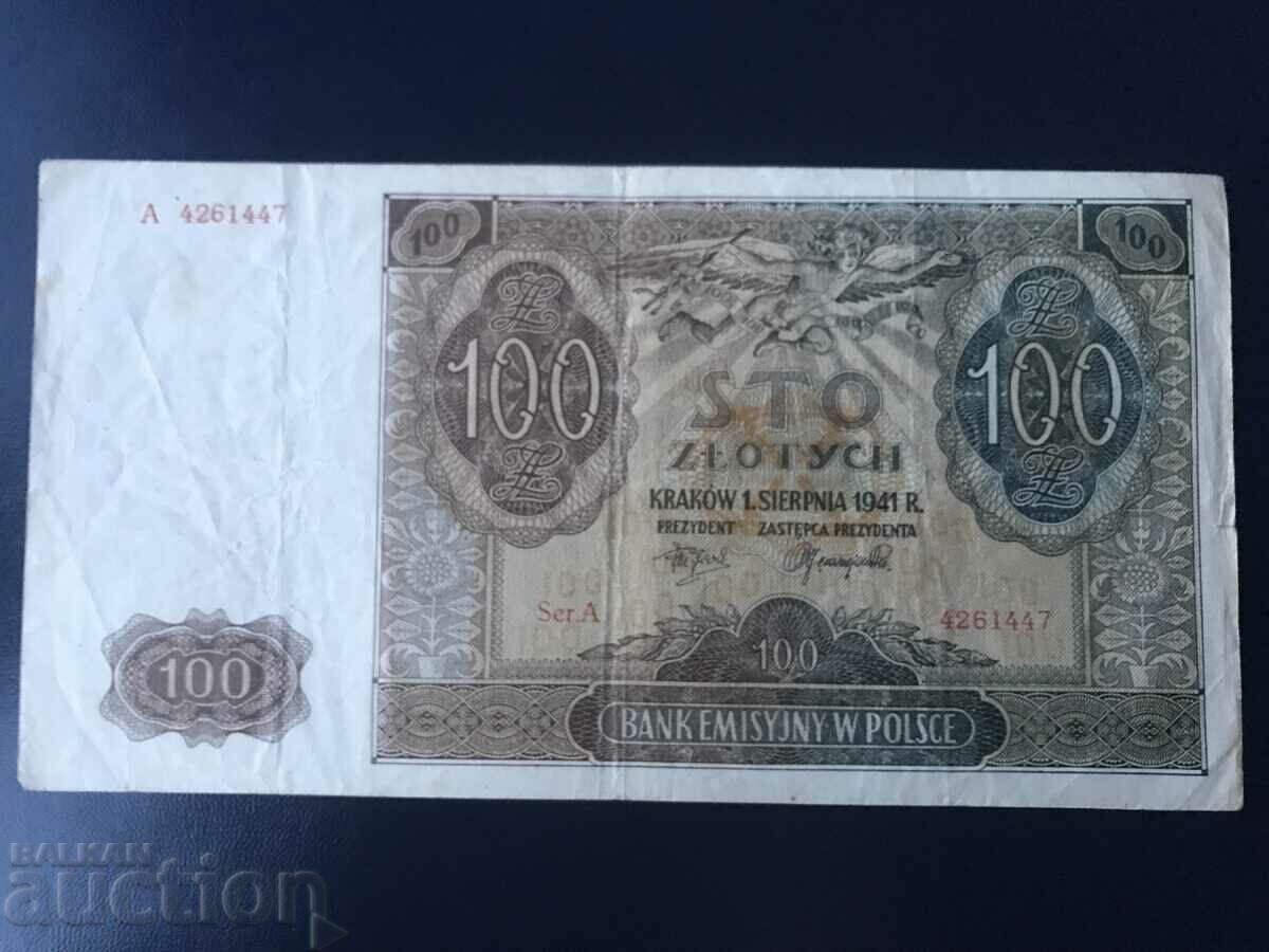 Poland 100 zlotys 1941 Poland 100 zlotys 1941