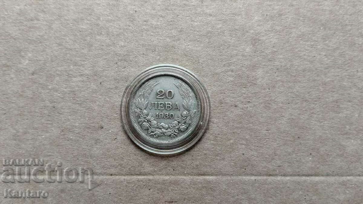 Monedă - BULGARIA - 20 BGN - 1930 - ARGINT - 500 / 1000