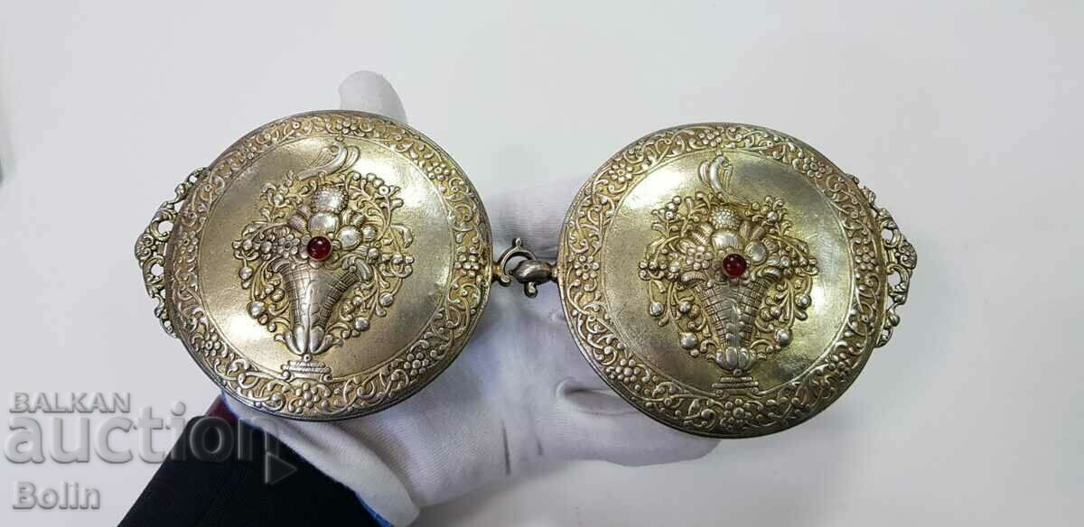 Uniquely beautiful silver gilt pafta, pafti 19 c.