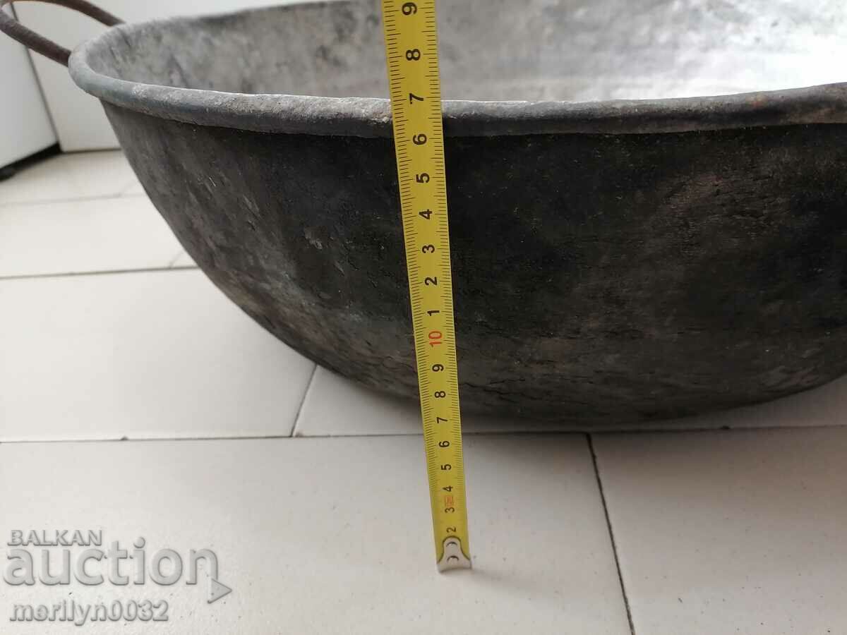 Old copper lutenitsa tray with engravings LARGE pot copper - 5