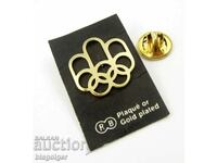 Gold Plated Olympic Badge-Montreal 1976-Official Logo