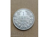 Монета 1 лев 1910 год Царство България сребро