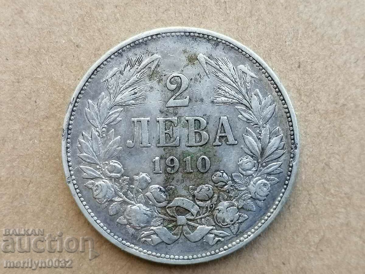 Κέρμα 2 BGN 1910 Βασίλειο της Βουλγαρίας ασήμι