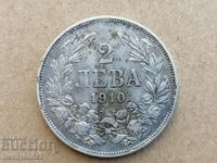 Coin 2 BGN 1910 Kingdom of Bulgaria silver