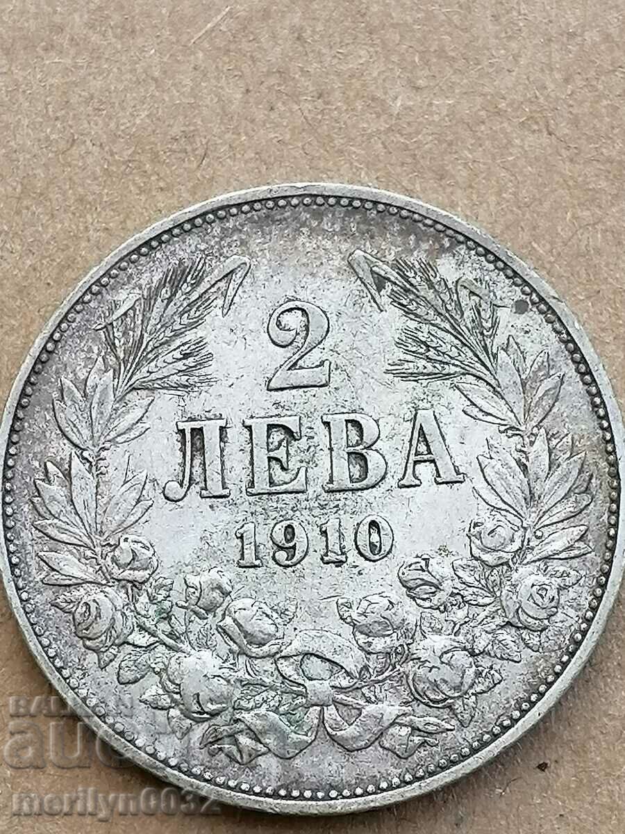 Moneda de argint 2 BGN 1910 Regatul Bulgariei