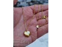 Heart necklace made of medical grade steel with 18k gold plating