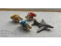 Lot of miniature toy bikes and airplane
