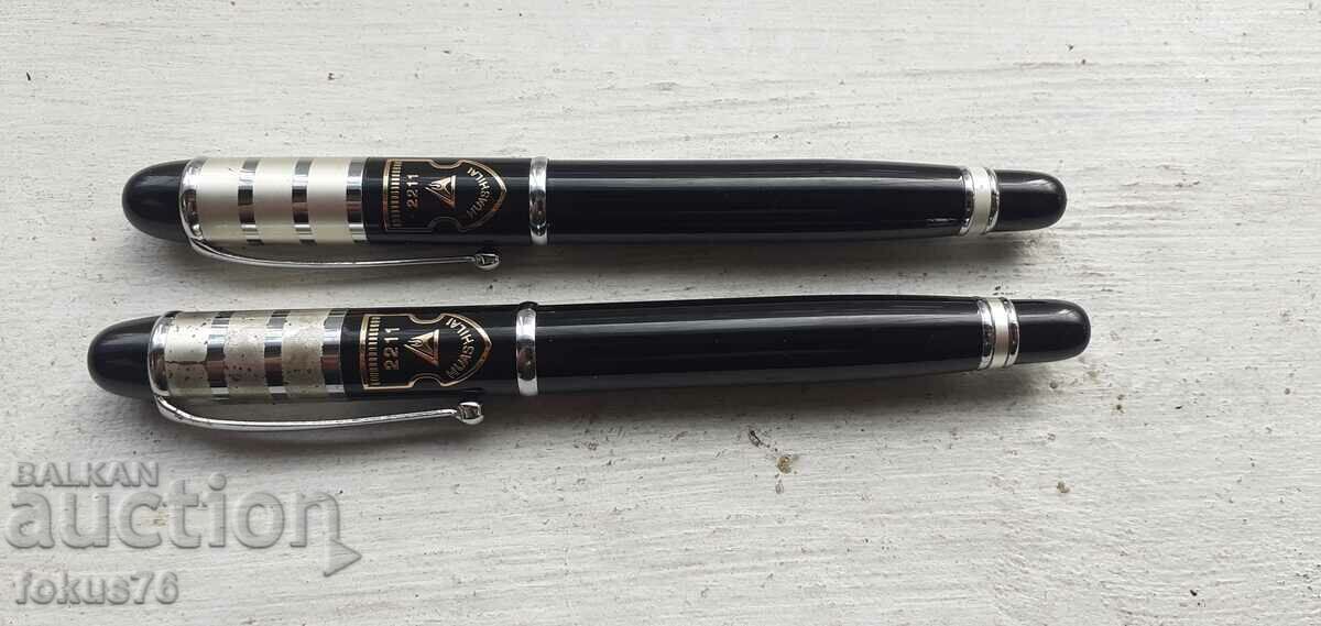 Luxury Chinese gold plated pen and ballpoint pen set