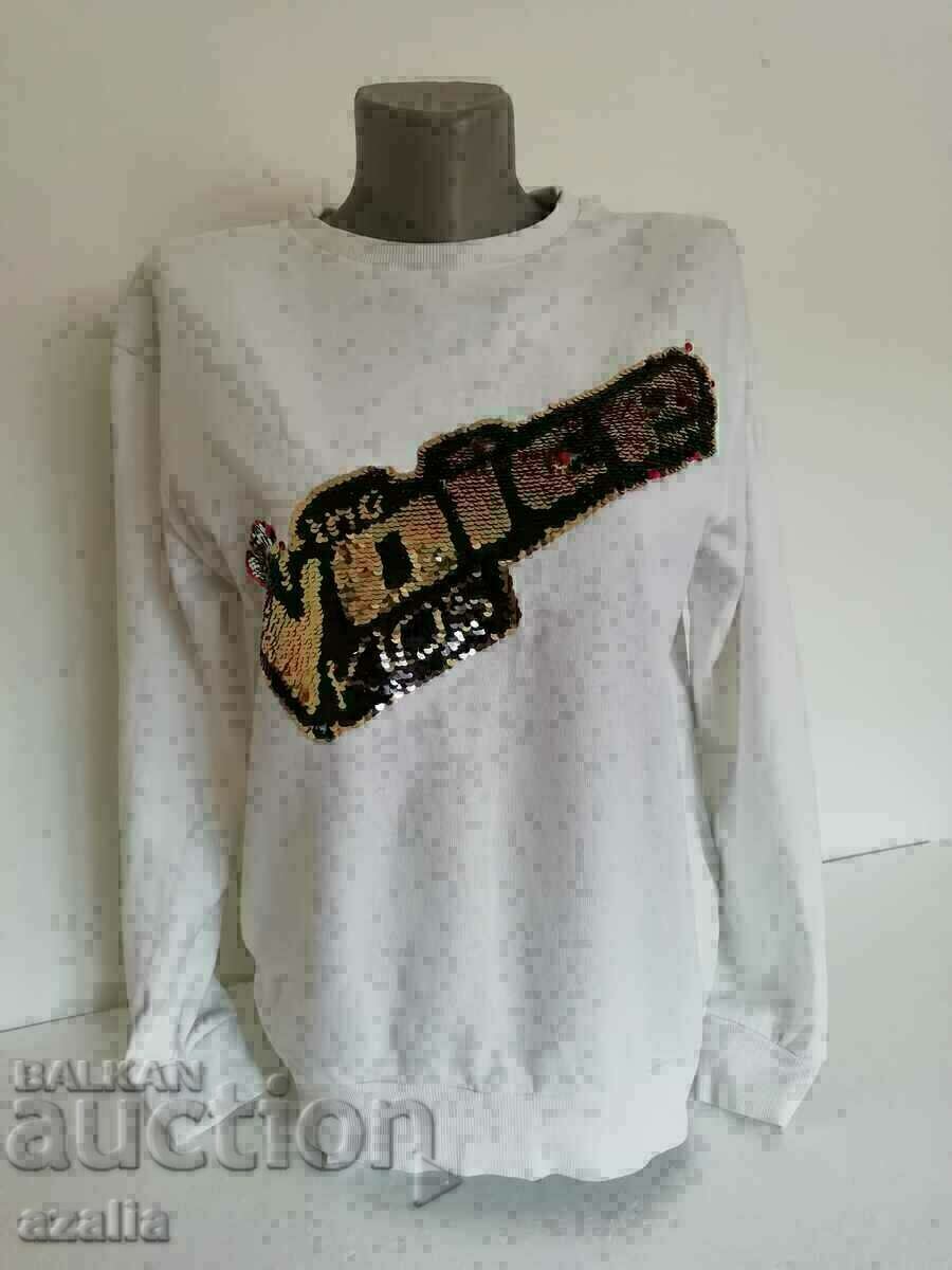 Бяла блуза H&M  Voice kids, 100% памук
