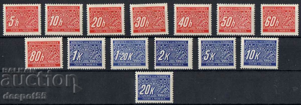 1939. Bohemia and Moravia. Postage payable with stamps.