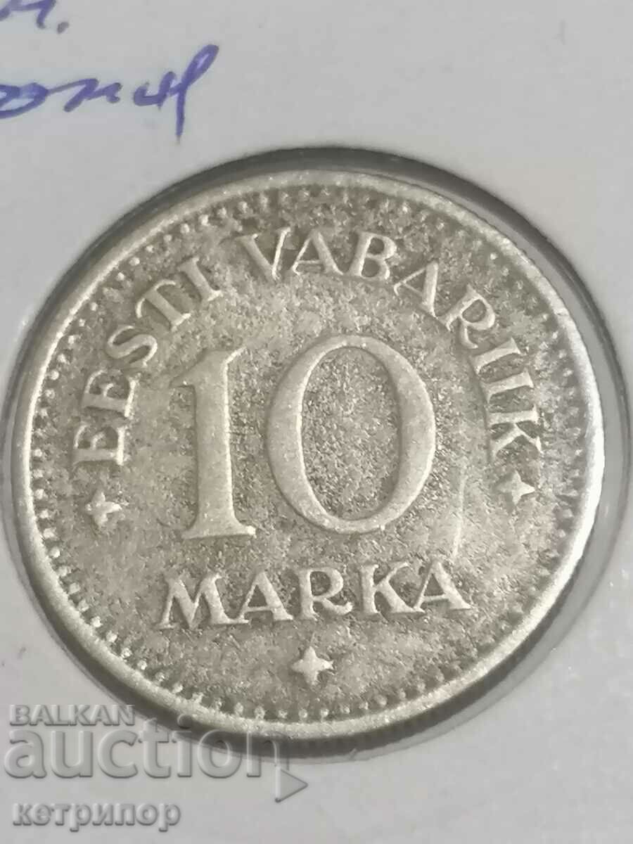 10 марки Естония 1925 г никел. Рядка
