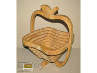 Collapsible wooden fruit bowl Apple 33 cm, excellent
