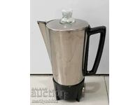 Old electric kettle USSR chrome nickel inox coffee pot kettle UNUSED