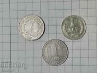 Сет 3 броя монети по 1 лев, 1962 и 1969г